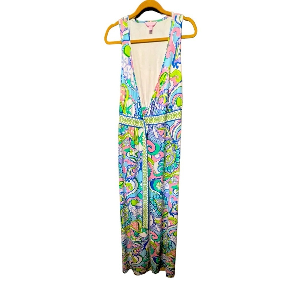 Lilly Pulitzer BELLINA Conch Republic SEASHELL Maxi Dress  SizeXS - Picture 4 of 14